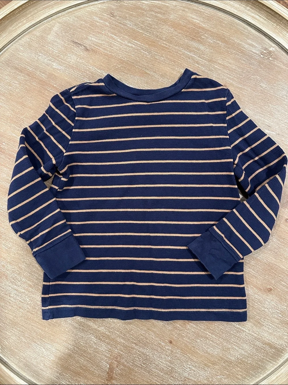 Tommy Bahama Kids Striped Shirt Size S (5/6) Navy Blue Tan